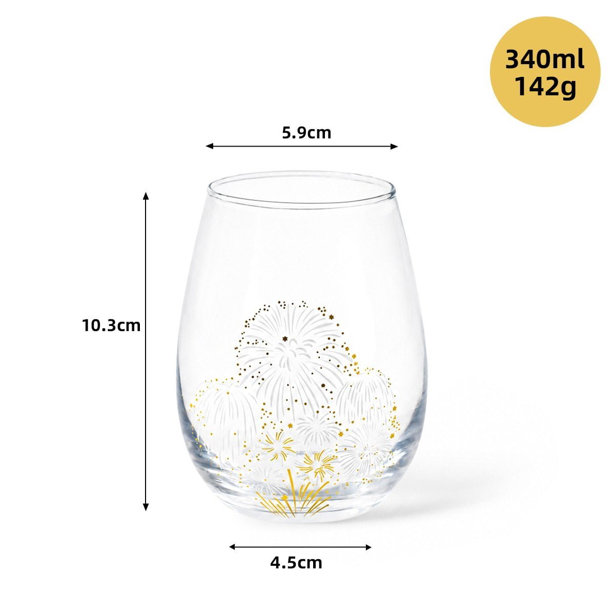 350ml Egg shape cold changing glass cup for festival