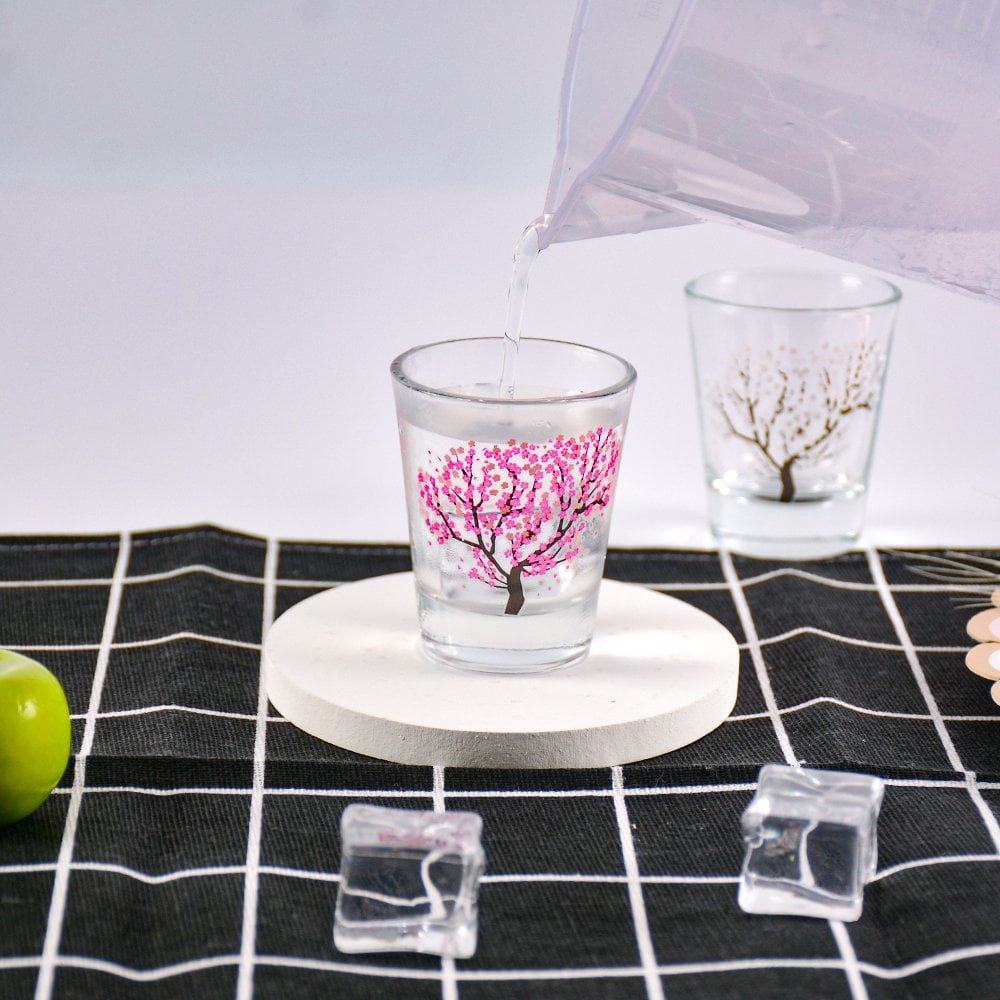 2oz Sakura cold changing shot glass