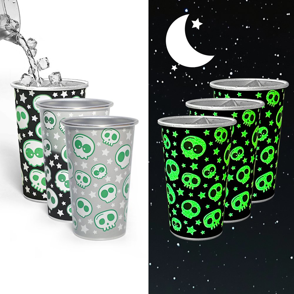 450ml Glow in dark and Color active Helloween Aluminum Cup