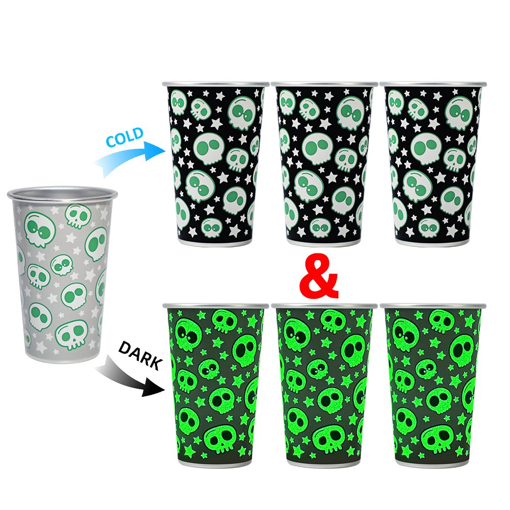 450ml Glow in dark and Color active Helloween Aluminum Cup
