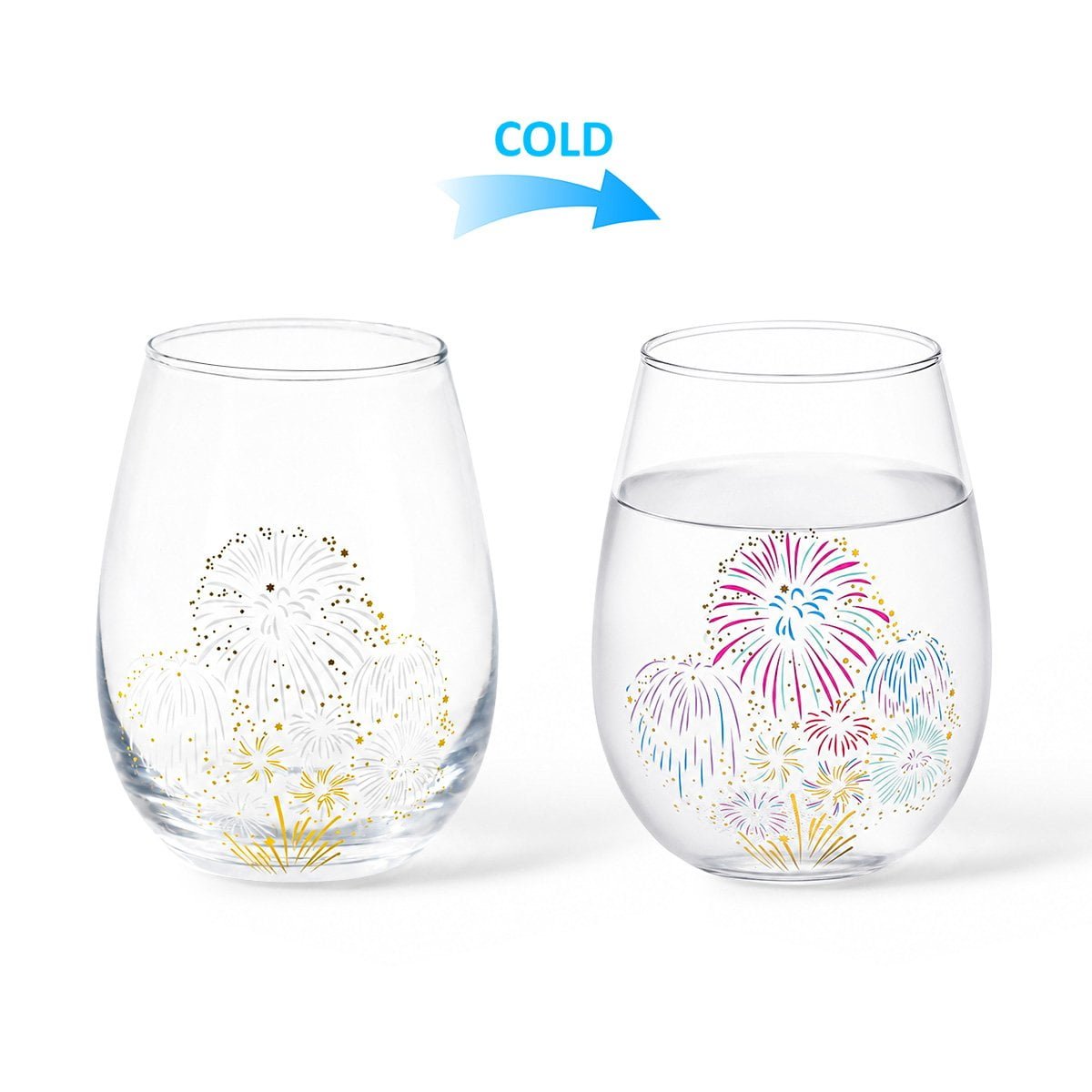 350ml Egg shape cold changing glass cup for festival