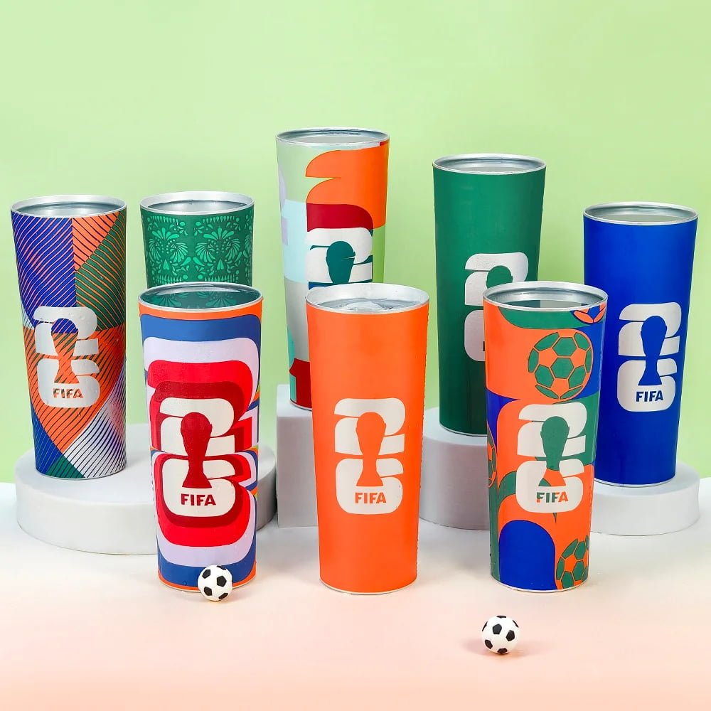 22oz World Cup Theme Aluminum Cup