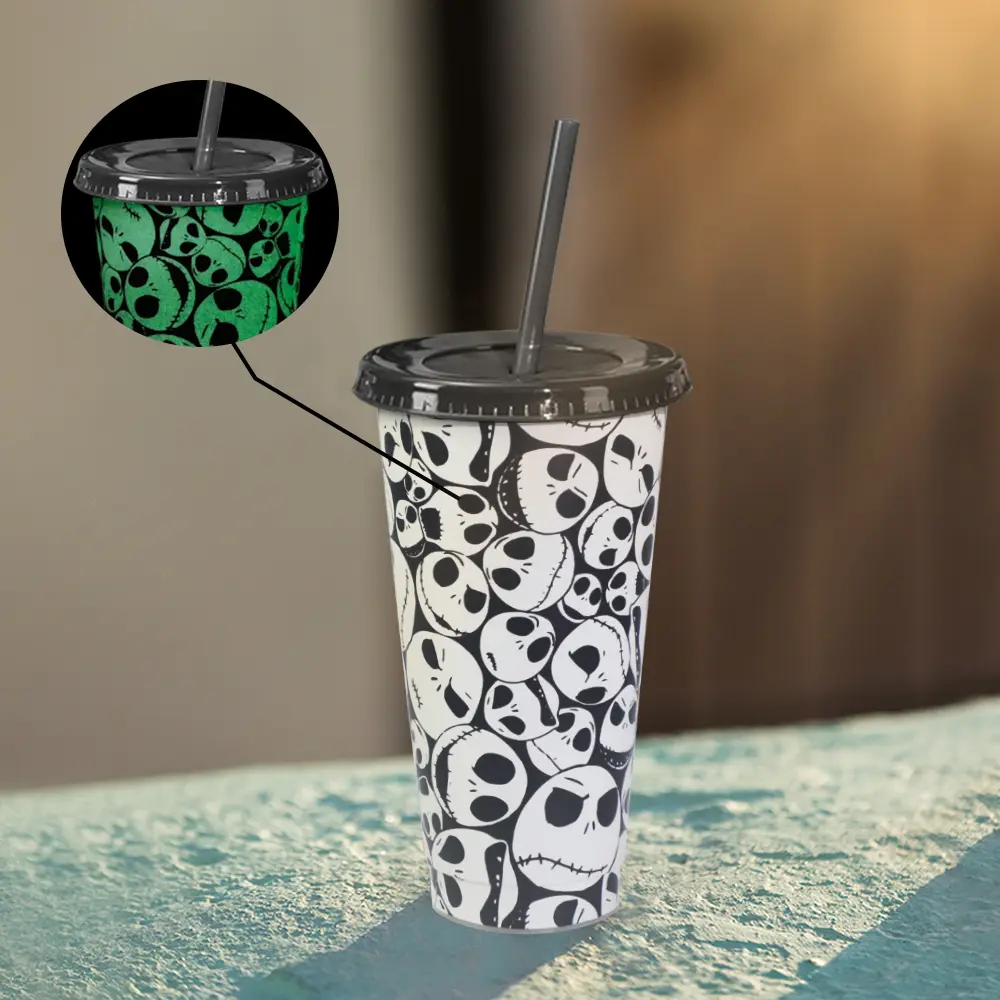 24oz glow in dark plastic cup for Helloween