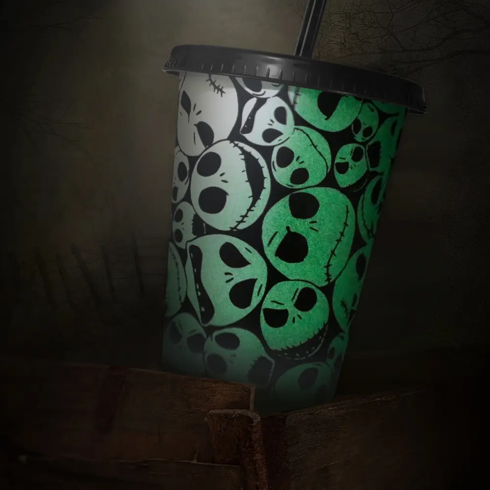 24oz glow in dark plastic cup for Helloween