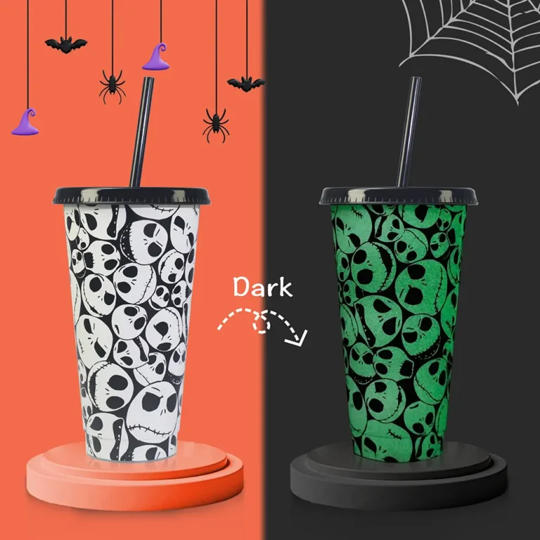 24oz glow in dark plastic cup for Helloween